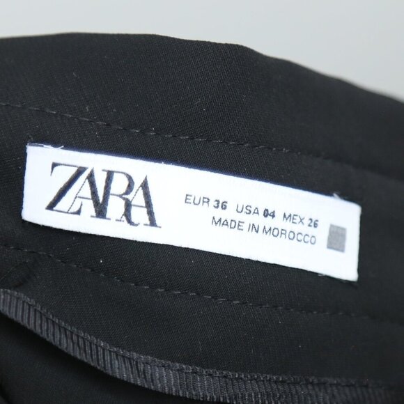 Zara High Waist Pleated Cargo Dress Pants With Oversized Button Detail Size 4 - Picture 6 of 7